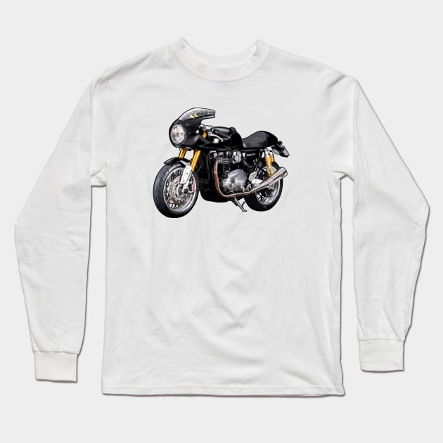 Thruxton R Cafe Racer Illustration Long Sleeve T-Shirt by KAM Std